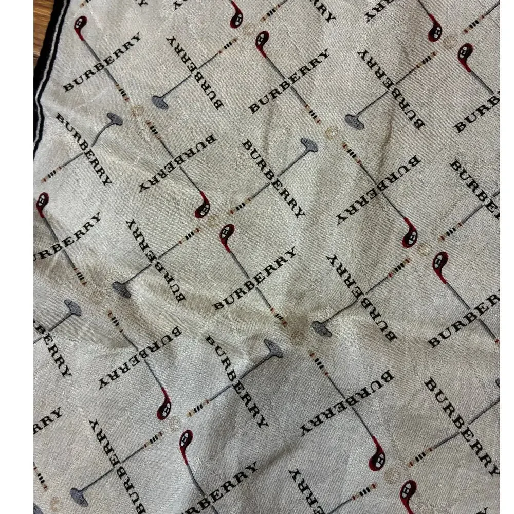 Burberry Handkerchief Pocket Square Scarf Golf Club Pattern 20in - Picture 6 of 8